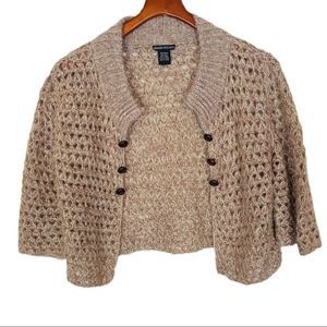 Open knit sweater top light mauve/ivory size S